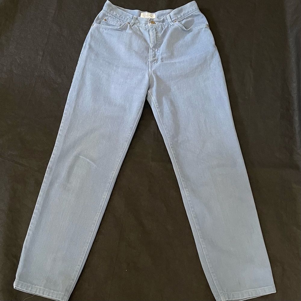 ST JOHN Women High Rise Jeans 12 blue Straight Leg
